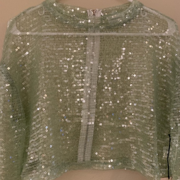NWT Sequin Crop Top - Picture 2 of 6